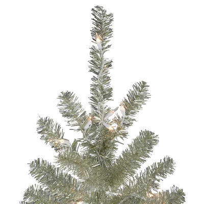 Northlight 9' Pre-Lit Artificial Christmas Tree Metallic Sheer Champagne Tinsel - Clear Lights 5 Northlight 9' Pre-Lit Artificial Christmas Tree Metallic Sheer Champagne Tinsel - Clear Lights - Image 3