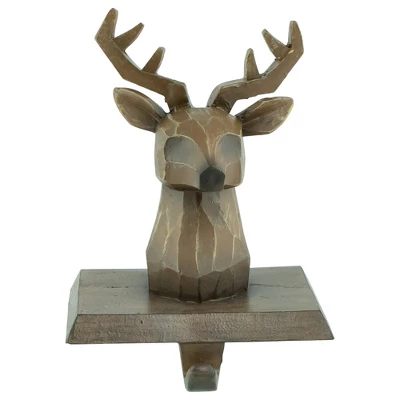 Northlight Set Of 2 Brown Reindeer Head Christmas Stocking Holders 5.75" 6 Northlight Set Of 2 Brown Reindeer Head Christmas Stocking Holders 5.75" - Image 4