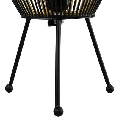 Northlight Oval Cage-Style Iron Table Lamp - 20" - Black And Gold 6 Northlight Oval Cage-Style Iron Table Lamp - 20" - Black And Gold - Image 4