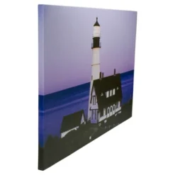 Northlight LED Lighted Dusk Lighthouse Seaside Scene Canvas Wall Art 15.75" X 23.75" -Home decor GUEST 215a8f18 ba35 4d9d acdd e8418d94e85c