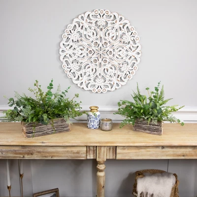 Northlight Wooden Log And Twig Flower Box Planters - 11.75" - Set Of 2 3 Northlight Wooden Log And Twig Flower Box Planters - 11.75" - Set Of 2