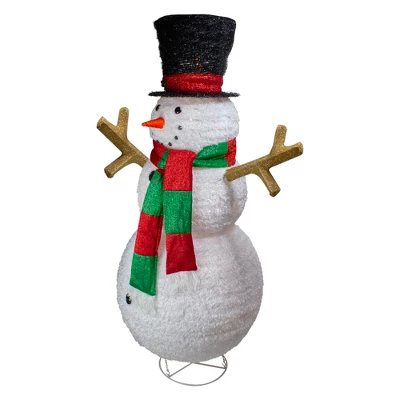 Northlight Lighted Tinsel Snowman Outdoor Christmas Decoration - 60" - Warm White Lights 3 Northlight Lighted Tinsel Snowman Outdoor Christmas Decoration - 60" - Warm White Lights