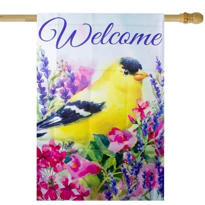 Northlight Welcome Yellow Finch Spring Outdoor House Flag 28" X 40" 3 Northlight Welcome Yellow Finch Spring Outdoor House Flag 28" X 40"