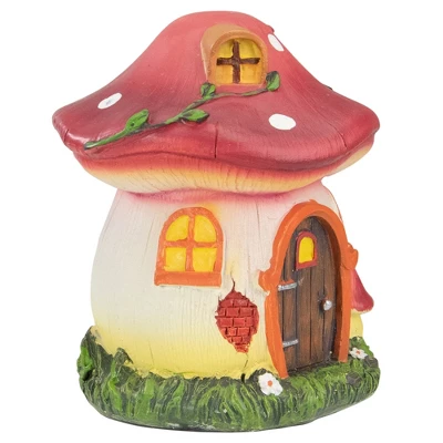 Northlight 6.25" Red Mushroom House Outdoor Garden Statue 6 Northlight 6.25" Red Mushroom House Outdoor Garden Statue - Image 4