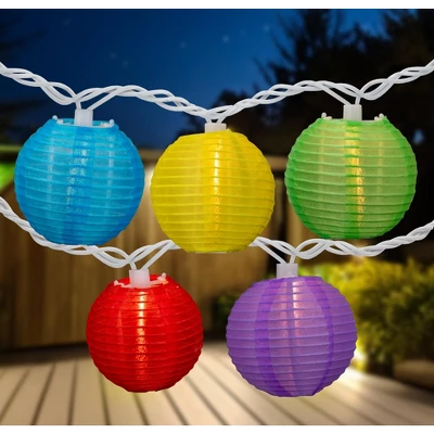 Northlight Round Lantern Indoor Outdoor Patio String Light Set - 7.25' White Wire - 10ct 3 Northlight Round Lantern Indoor Outdoor Patio String Light Set - 7.25' White Wire - 10ct