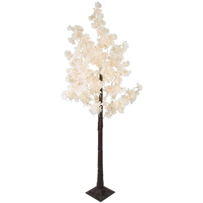 Northlight 6' LED Lighted White Floral Artificial Tree - Warm White Lights 4 Northlight 6' LED Lighted White Floral Artificial Tree - Warm White Lights - Image 2