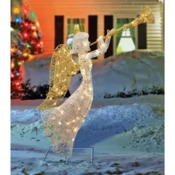 Northlight Lighted Glittered Trumpeting Angel Outdoor Christmas Decoration - 48" - Clear Lights -Home decor GUEST 2894edcb cefa 4127 b17b aa833970639b