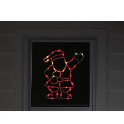 Northlight Lighted Waving Santa Christmas Window Silhouette - 13" - Multicolor Lights 4 Northlight Lighted Waving Santa Christmas Window Silhouette - 13" - Multicolor Lights - Image 2