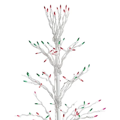Northlight 6' Prelit Artificial Christmas Tree White Lighted Cascade Twig Outdoor Decoration - Multi-Color Lights 9 Northlight 6' Prelit Artificial Christmas Tree White Lighted Cascade Twig Outdoor Decoration - Multi-Color Lights - Image 7