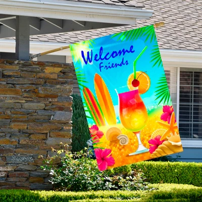 Northlight Tropical Welcome Friends Outdoor House Flag 28" X 40" 4 Northlight Tropical Welcome Friends Outdoor House Flag 28" X 40" - Image 2