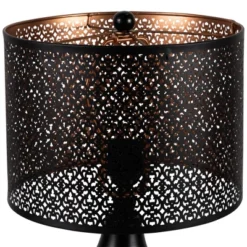 Northlight Teardrop Iron Table Lamp With Laser-Cut Shade - 20" - Black And Copper 9 Northlight Teardrop Iron Table Lamp With Laser-Cut Shade - 20" - Black And Copper -Home decor GUEST 2a25634a bab1 4a8d af3d ab60009a3496