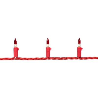 Northlight Mini Christmas Light Set- Clear With Red Tips - 10' Red Wire - 50ct 6 Northlight Mini Christmas Light Set- Clear With Red Tips - 10' Red Wire - 50ct - Image 4