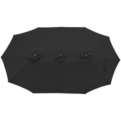 Northlight 15' Outdoor Patio Market Umbrella With Hand Crank, Black 3 Northlight 15' Outdoor Patio Market Umbrella With Hand Crank, Black