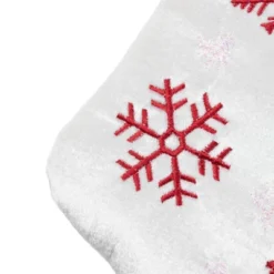 Northlight 19" Red And White Velvet Embroidered Snowflake Christmas Stocking -Home decor GUEST 2afa60ab c9bd 4fea a96b c7c8f52d877c