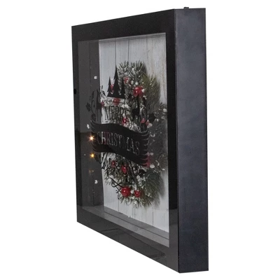 Northlight 14" Black Framed 3D "Merry Christmas" LED Christmas Box Decor 5 Northlight 14" Black Framed 3D "Merry Christmas" LED Christmas Box Decor - Image 3