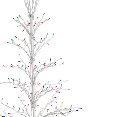 Northlight 6' Prelit Artificial Christmas Tree White Lighted Cascade Twig Outdoor Decoration - Multi-Color Lights 8 Northlight 6' Prelit Artificial Christmas Tree White Lighted Cascade Twig Outdoor Decoration - Multi-Color Lights - Image 6