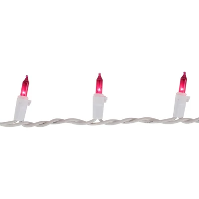Northlight Mini Incandescent Christmas Lights - Pink - 7' White Wire - 35ct 6 Northlight Mini Incandescent Christmas Lights - Pink - 7' White Wire - 35ct - Image 4