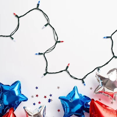 Northlight Patriotic LED Mini String Lights - Red, White And Blue - 15.5' Green Wire - 50ct 3 Northlight Patriotic LED Mini String Lights - Red, White And Blue - 15.5' Green Wire - 50ct