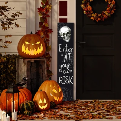 Northlight 36" Enter At Your Own Risk Wood Halloween Wall Sign 3 Northlight 36" Enter At Your Own Risk Wood Halloween Wall Sign