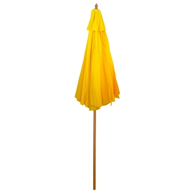 Northlight 8.5ft Outdoor Patio Market Umbrella With Wooden Pole, Yellow 5 Northlight 8.5ft Outdoor Patio Market Umbrella With Wooden Pole, Yellow - Image 3