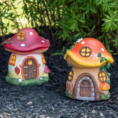 Northlight 6.25" Orange Mushroom House Outdoor Garden Statue 4 Northlight 6.25" Orange Mushroom House Outdoor Garden Statue - Image 2