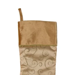 Northlight 20.5" Gold Glittered Swirl Christmas Stocking With Velveteen Cuff -Home decor GUEST 30c352a9 3242 4886 bc78 ec93a95c225b