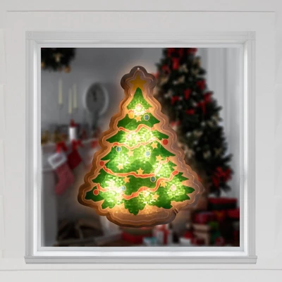 Northlight Lighted Holographic Christmas Tree Window Silhouette - 12.5" - Clear Lights 4 Northlight Lighted Holographic Christmas Tree Window Silhouette - 12.5" - Clear Lights - Image 2
