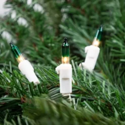Northlight Mini Christmas Light Set - Clear With Green Tips - 20.25' White Wire - 100ct