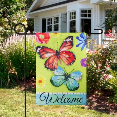 Northlight Welcome Butterflies Outdoor Floral Garden Flag 12.5" X 18" 4 Northlight Welcome Butterflies Outdoor Floral Garden Flag 12.5" X 18" - Image 2