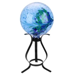 Northlight 12" Black Curved Outdoor Patio Garden Gazing Ball Stand
