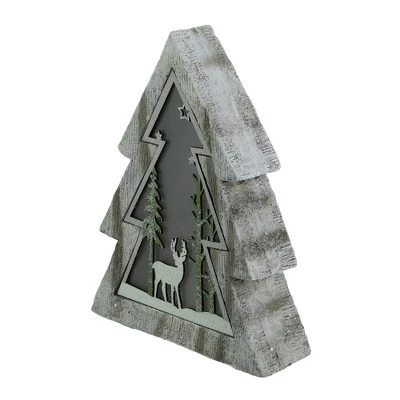 Northlight LED Lighted Tree With Reindeer In The Woods Scene Christmas Decoration - 13.5" 4 Northlight LED Lighted Tree With Reindeer In The Woods Scene Christmas Decoration - 13.5" - Image 2