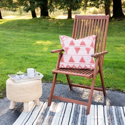 Northlight 20" Orange And Cream Handloom Woven Outdoor Square Throw Pillow 3 Northlight 20" Orange And Cream Handloom Woven Outdoor Square Throw Pillow