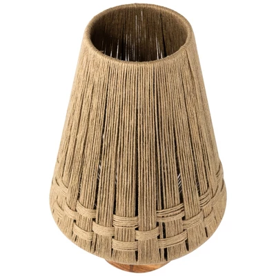 Northlight Iron And Jute Table Lamp With Wooden Base - 14.75" - Beige 4 Northlight Iron And Jute Table Lamp With Wooden Base - 14.75" - Beige - Image 2