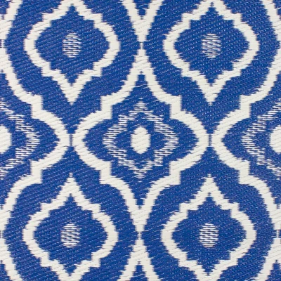 Northlight 4' X 6' Blue And White Geometric Rectangular Outdoor Area Rug 5 Northlight 4' X 6' Blue And White Geometric Rectangular Outdoor Area Rug - Image 3