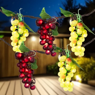 Northlight 5-Count Red And Green Grape Cluster String Light Set, 8ft Brown Wire 3 Northlight 5-Count Red And Green Grape Cluster String Light Set, 8ft Brown Wire