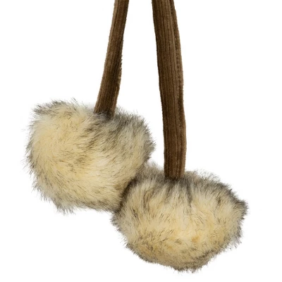 Northlight Faux Fur Christmas Stocking With Pom Poms - 20.5" - Beige And Brown 6 Northlight Faux Fur Christmas Stocking With Pom Poms - 20.5" - Beige And Brown - Image 4