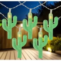 Northlight LED Cactus Indoor Outdoor Patio String Light Set - 4.5' Clear Wire - 10ct