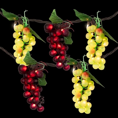 Northlight 5-Count Red And Green Grape Cluster String Light Set, 8ft Brown Wire 4 Northlight 5-Count Red And Green Grape Cluster String Light Set, 8ft Brown Wire - Image 2