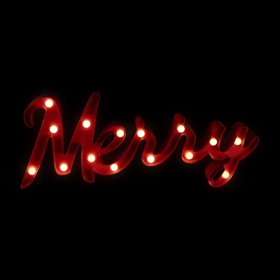 Northlight Lighted "Merry" Christmas Decoration - 20.5" 4 Northlight Lighted "Merry" Christmas Decoration - 20.5" - Image 2
