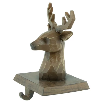 Northlight Set Of 2 Brown Reindeer Head Christmas Stocking Holders 5.75" 7 Northlight Set Of 2 Brown Reindeer Head Christmas Stocking Holders 5.75" - Image 5
