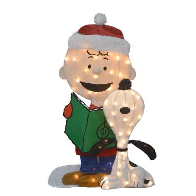 Northlight LED Lighted Peanuts Charlie Brown And Snoopy Caroling Outdoor Christmas Decoration - 32" 3 Northlight LED Lighted Peanuts Charlie Brown And Snoopy Caroling Outdoor Christmas Decoration - 32"