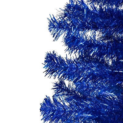 Northlight Artificial Tinsel Christmas Tree - 3' - Blue - Unlit 4 Northlight Artificial Tinsel Christmas Tree - 3' - Blue - Unlit - Image 2
