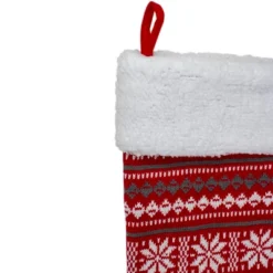 Northlight 23" Red, Gray And White Knit Christmas Stocking With High Pile Fleece Cuff 6 Northlight 23" Red, Gray And White Knit Christmas Stocking With High Pile Fleece Cuff -Home decor GUEST 411365f3 dbb9 4449 b071 7541aa9545a7