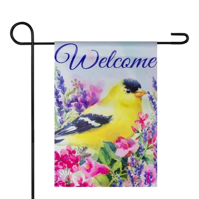 Northlight Welcome Yellow Finch Spring Outdoor Garden Flag 12.5" X 18" 3 Northlight Welcome Yellow Finch Spring Outdoor Garden Flag 12.5" X 18"