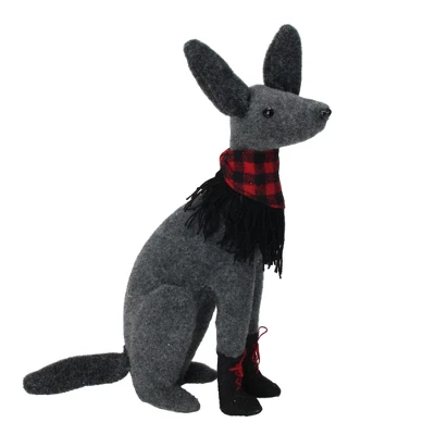 Northlight Sitting Dog With Plaid Collar Christmas Decoration - 14.5” - Gray And Red 3 Northlight Sitting Dog With Plaid Collar Christmas Decoration - 14.5” - Gray And Red