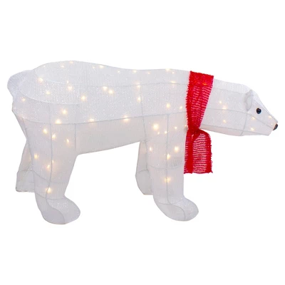 Northlight LED Lighted Tinsel Polar Bear Outdoor Christmas Decoration - 32" - Warm White Lights 5 Northlight LED Lighted Tinsel Polar Bear Outdoor Christmas Decoration - 32" - Warm White Lights - Image 3