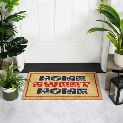 Northlight Red And Blue Americana Home Sweet Home Coir Outdoor Doormat 18" X 30" 3 Northlight Red And Blue Americana Home Sweet Home Coir Outdoor Doormat 18" X 30"