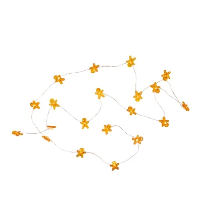 Northlight 20-Count LED Mini Gingerbread Men Christmas Fairy Lights, 6.5 Ft Silver Wire 5 Northlight 20-Count LED Mini Gingerbread Men Christmas Fairy Lights, 6.5 Ft Silver Wire - Image 3