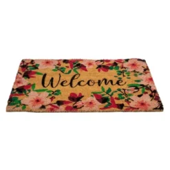 Northlight Natural Coir Blossoming Floral Outdoor Rectangular "Welcome" Doormat 18" X 30" -Home decor GUEST 47508072 f2a3 4314 bdba d38caf4133d8