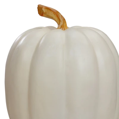 Northlight 8" White Pumpkin Autumn Harvest Tabletop Decoration 4 Northlight 8" White Pumpkin Autumn Harvest Tabletop Decoration - Image 2